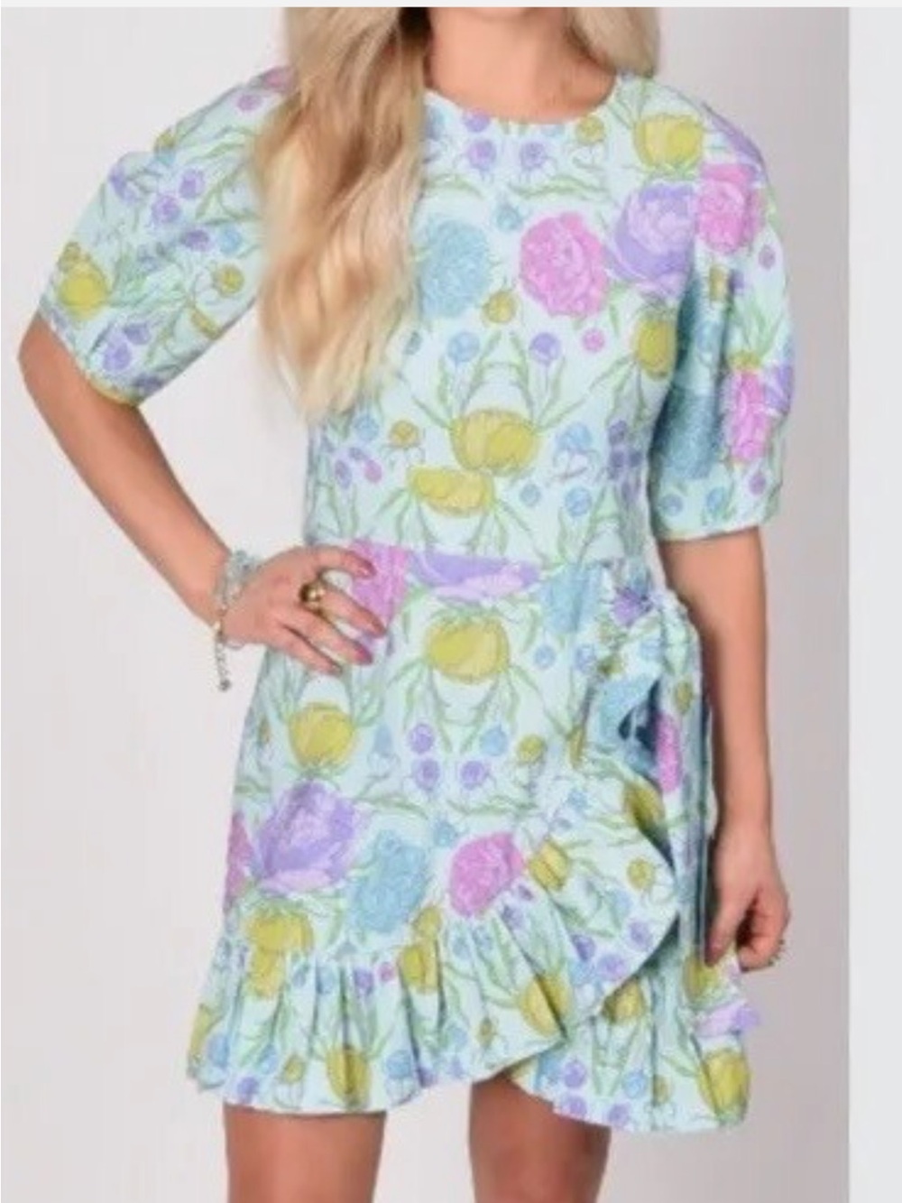 Emily McCarthy’s Woman’s Print Blue floral mini dress - XXS